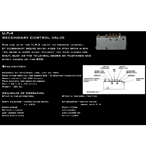 Ultra Precision UP-4 Secondary Control Valve