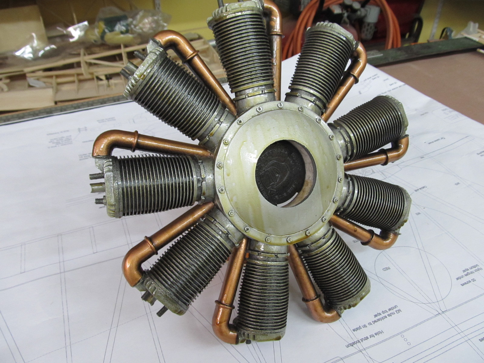 Le Rhone 9J 1/3 Scale Cast Resin Kit Dummy Engines Kits (NZP Cast