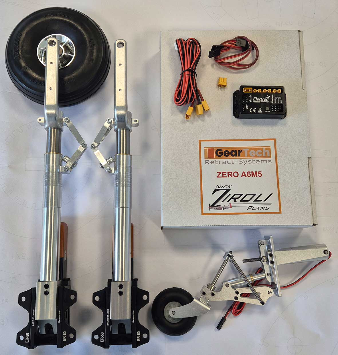 A6M5 Zero Zirroli landing gear- Geartech replacement for ROBART
