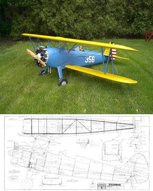 PT-17 Kaydet/Stearman 87" Plan
