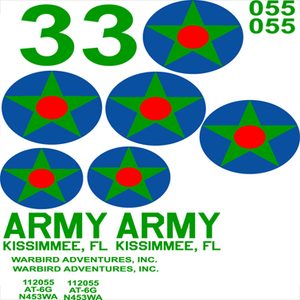 AT-6 Texan (Green and Yellow USAAF) Vinyl Graphics