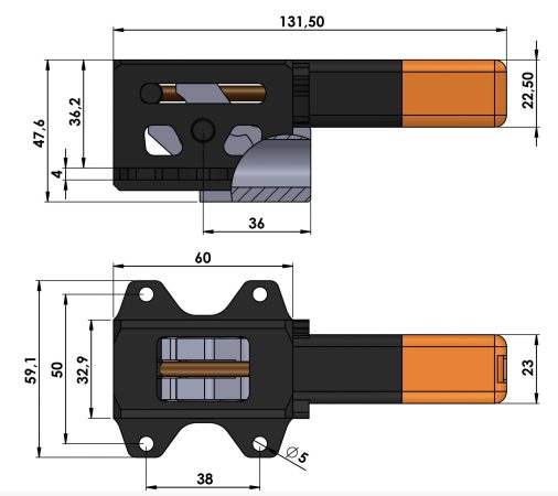  P38 Ziroli landing gear - Geartech replacement for ROBART
