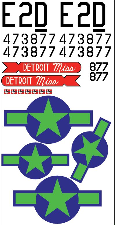 P-51D Mustang ("Detroit Miss") Vinyl Graphics
