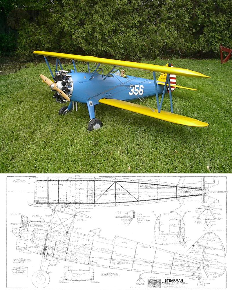 PT-17 Kaydet/Stearman 87" Plan