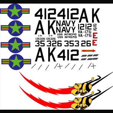 AD-1 Skyraider (USS Intrepid "Bumblebee") Vinyl Graphics