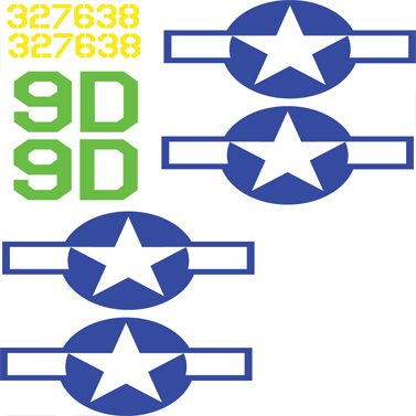 B-25 US Army Air Force Vinyl Graphics 'Executive Suite' (green lettering, aluminum fuse)
